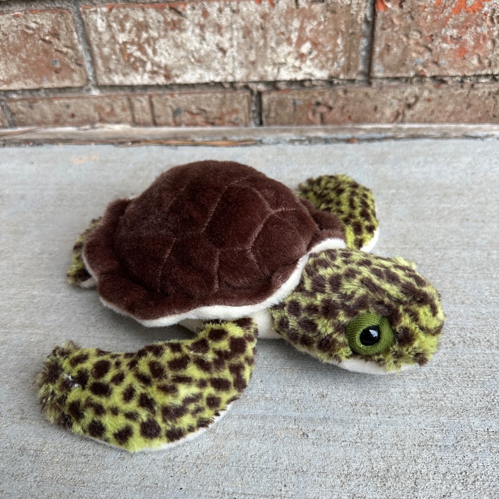 Wild Republic Green Sea Turtle Cuddlekins Stuffed Animal 9” EUC Soft Cuddly